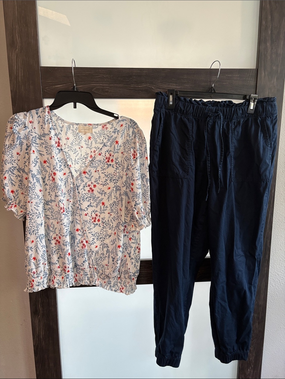 LOFT Navy Drawstring Jogger Pants